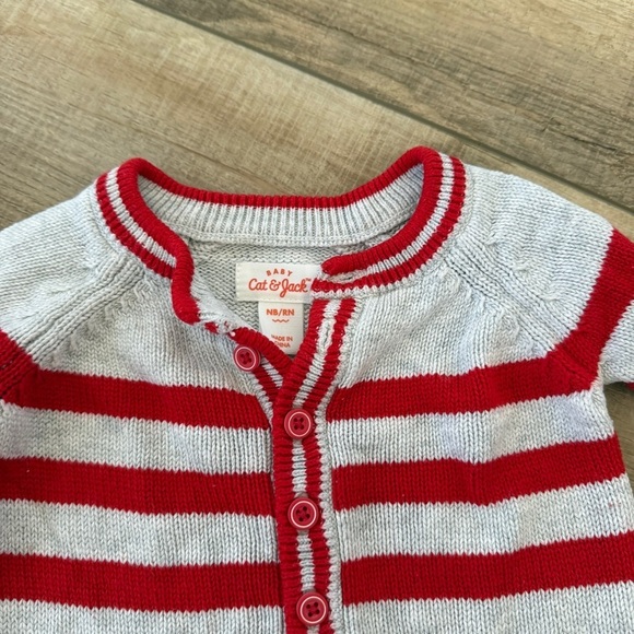 Newborn Holiday bundle of infant one-piece outfits and gray jacket - Picture 2 of 5